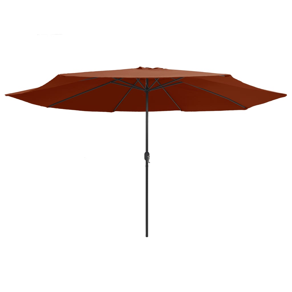 vidaXL Lauko skėtis su metaliniu stulpu, terakota spalvos, 400cm