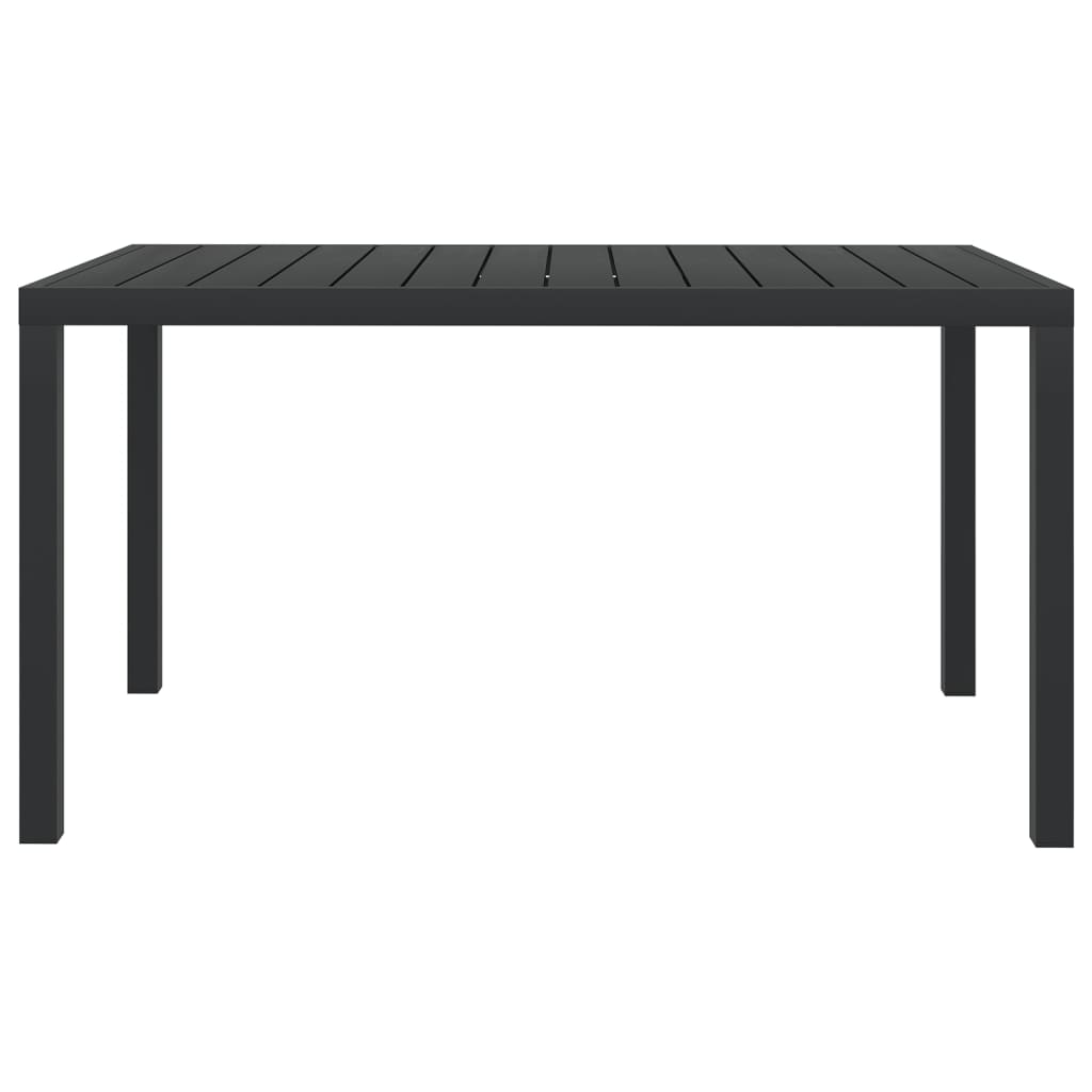 vidaXL Sodo stalas, juodas, 150x90x74cm, aliuminis ir WPC