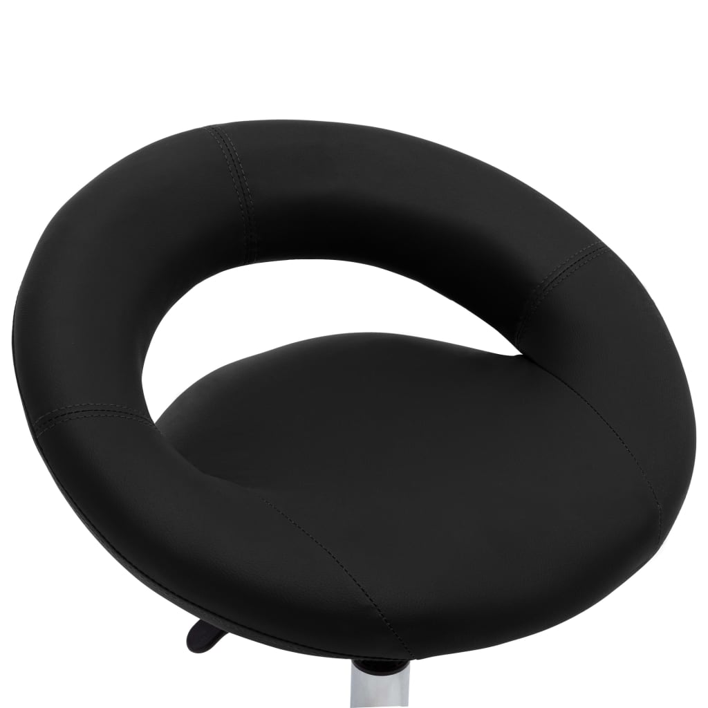 vidaXL Darbinė kėdė su ratukais, juodos spalvos, dirbtinė oda