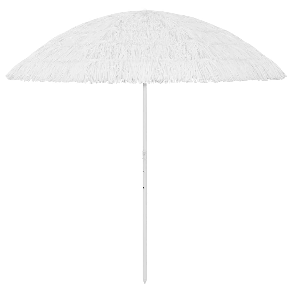 vidaXL Paplūdimio skėtis, baltos spalvos, 300cm, havajietiško dizaino