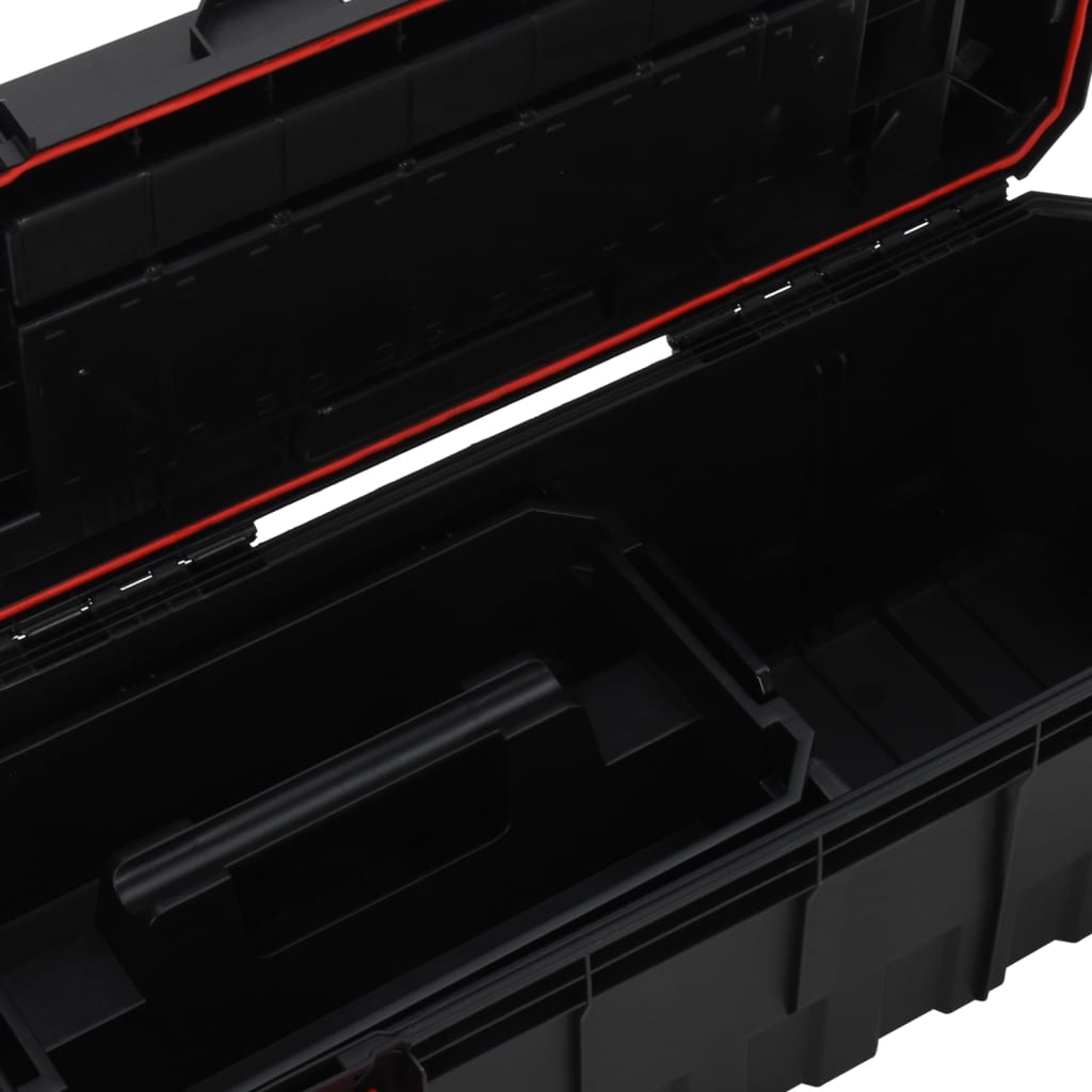 vidaXL Įrankių dėžė, juodos ir raudonos spalvos, 65x28x31,5cm