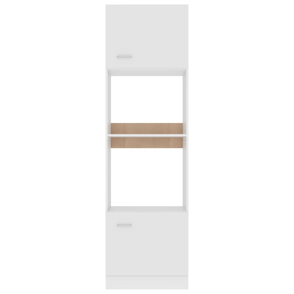 vidaXL Mikrobangų krosnelės spintelė, baltos spalvos, 60x57x207cm, MDP