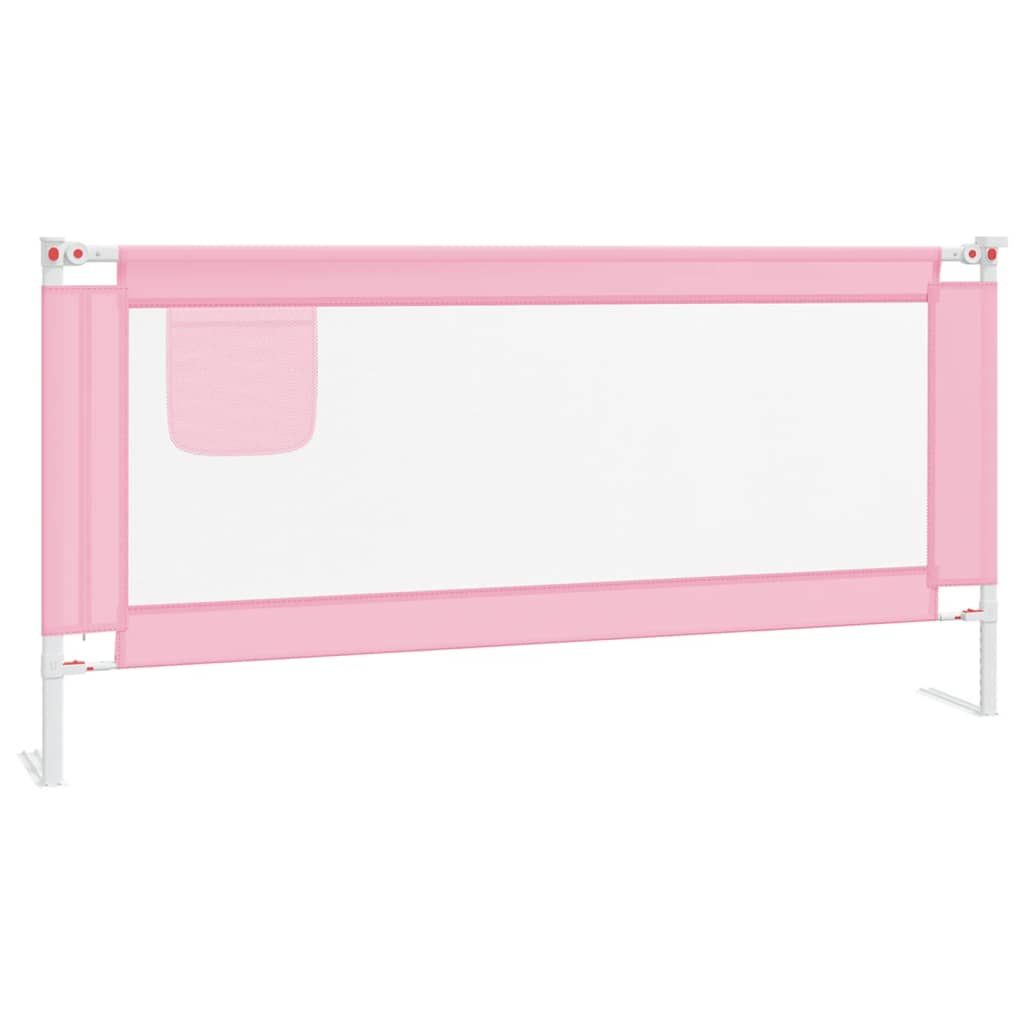 vidaXL Apsauginis turėklas vaiko lovai, rožinis, 190x25cm, audinys