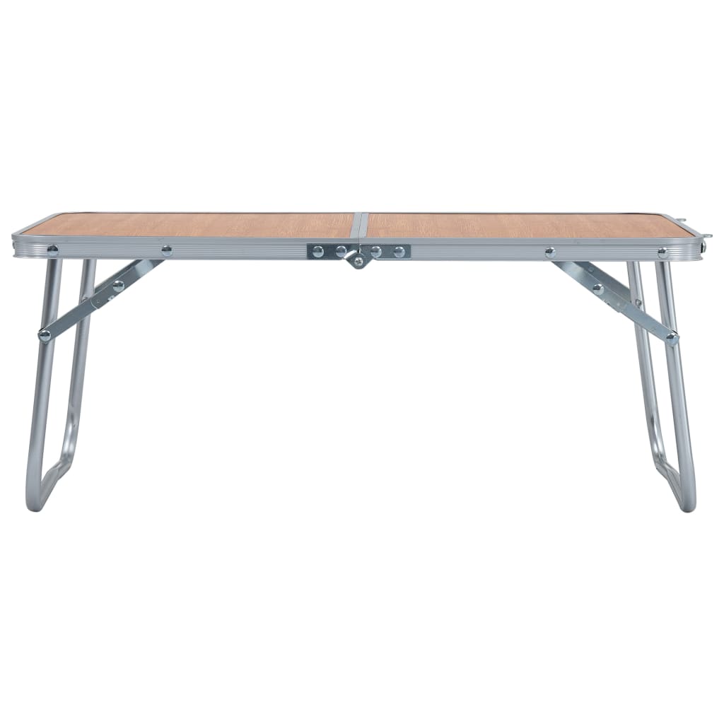 vidaXL Sulankstomas stovyklavimo stalas, rudas, 60x40cm, aliuminis