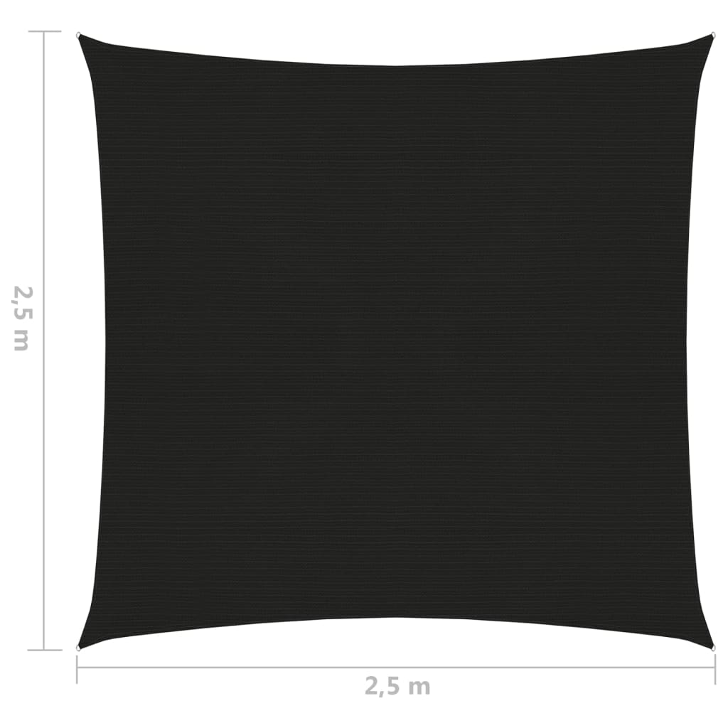 vidaXL Uždanga nuo saulės, juodos spalvos, 2,5x2,5m, HDPE, 160g/m²