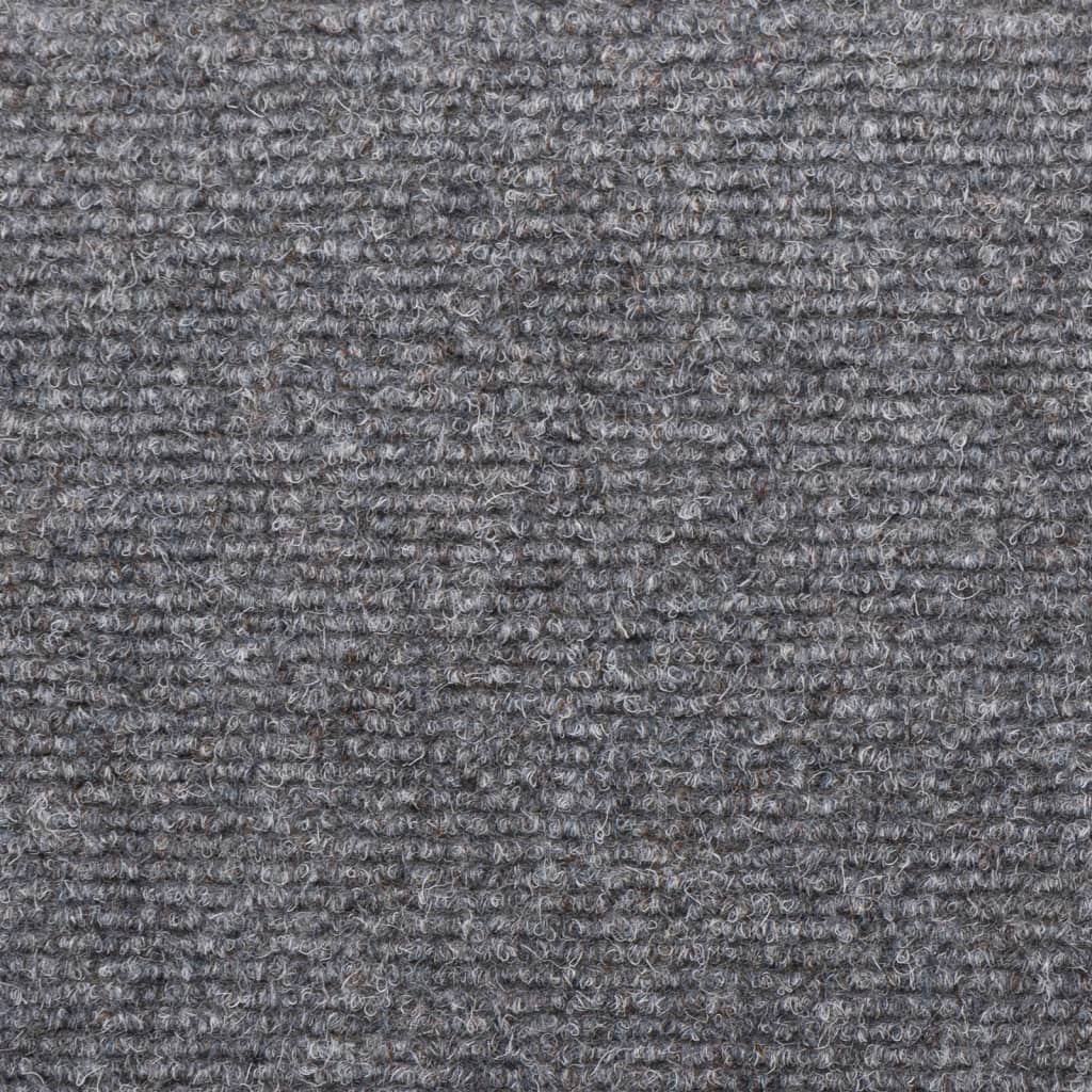 vidaXL Laiptų kilimėliai, 15vnt., šviesiai pilki, 65x21x4 cm
