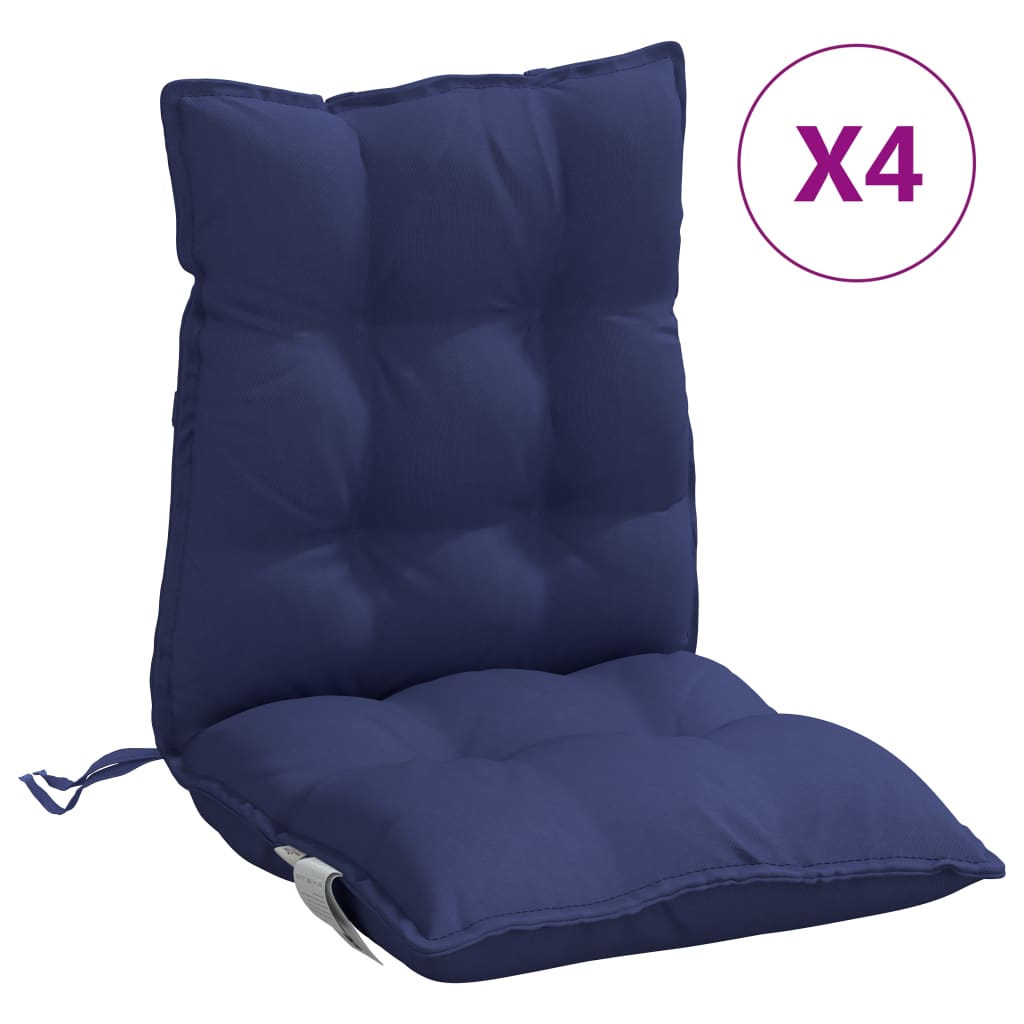 vidaXL Kėdės pagalvėlės, 4vnt., tamsiai mėlynos, oksfordo audinys