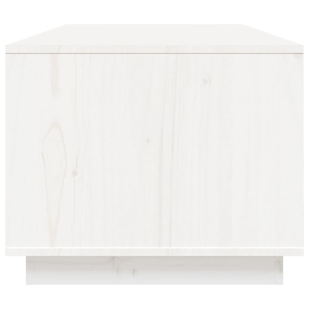 vidaXL Kavos staliukas, baltas, 100x50x41cm, pušies medienos masyvas