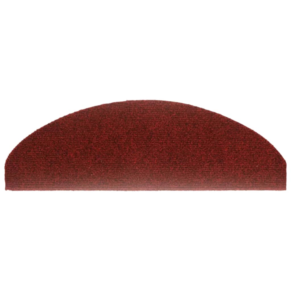 vidaXL Lipnūs laiptų kilimėliai, 10vnt., raudonos spalvos, 65x21x4cm