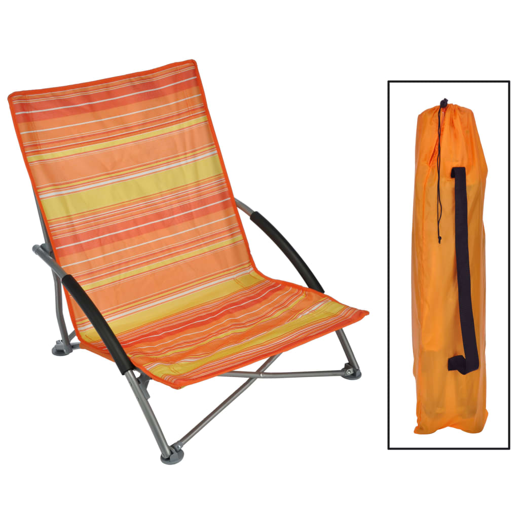 HI Sulankstoma paplūdimio kėdė, oranžinės spalvos, 65x55x25/65cm