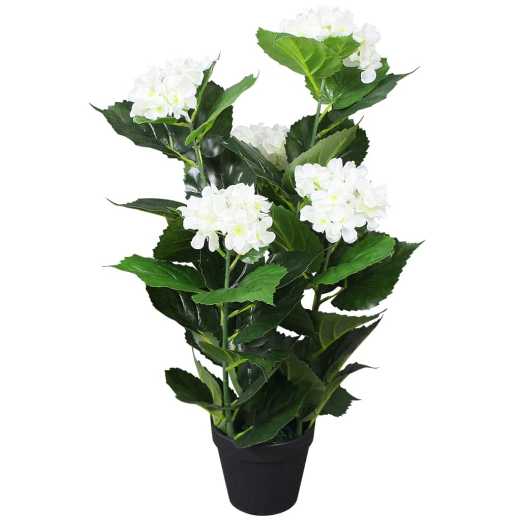 vidaXL Dirbtinė hortenzija su vazonu, 60 cm, balta