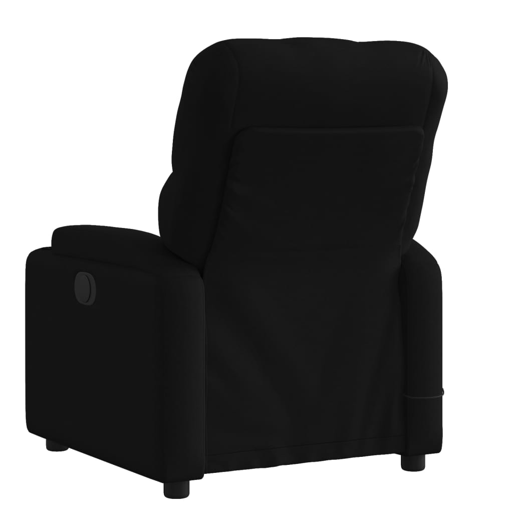 vidaXL Atlošiamas masažinis krėslas, juodos spalvos, audinys