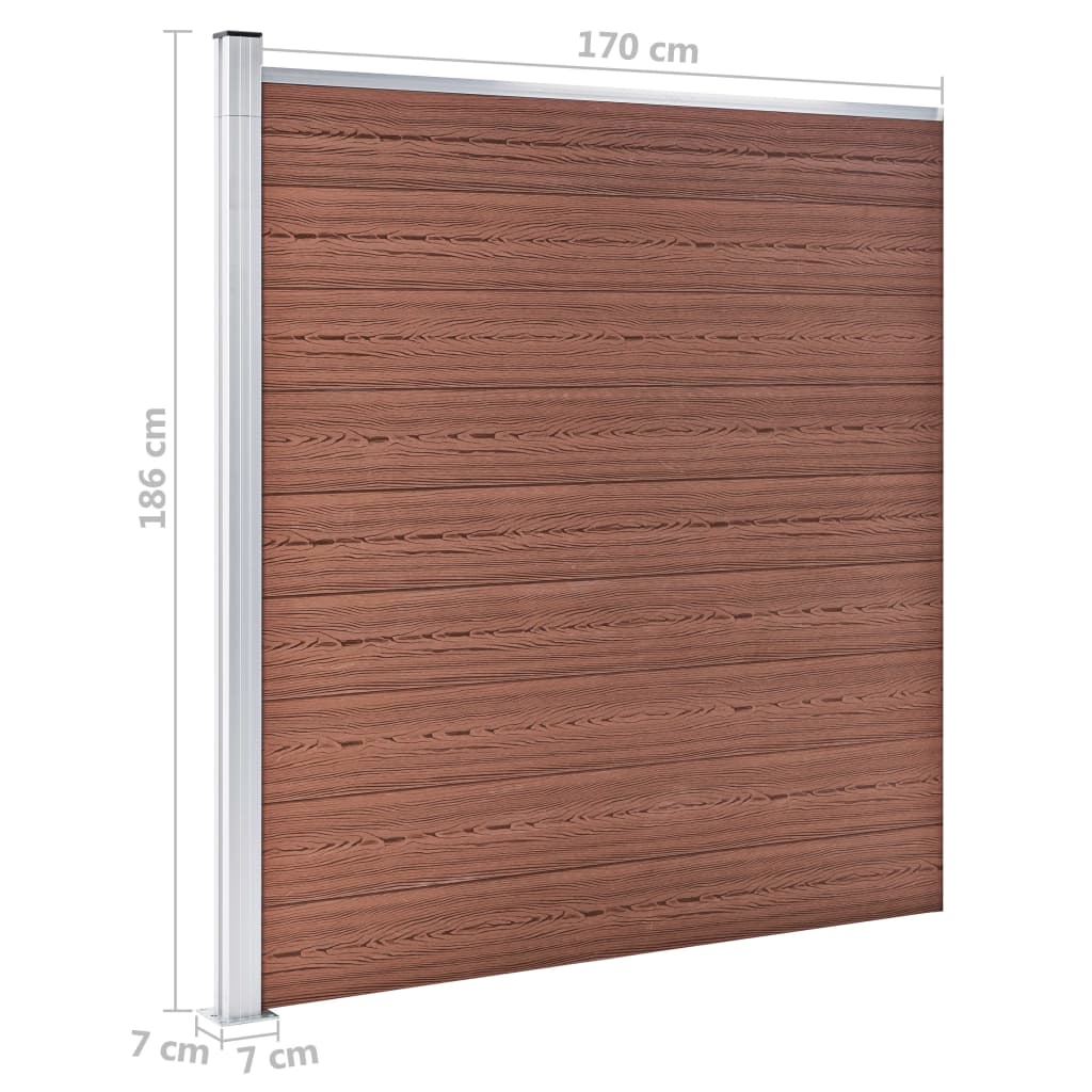 vidaXL Tvoros rinkinys, rudos spalvos, 619x186cm, WPC