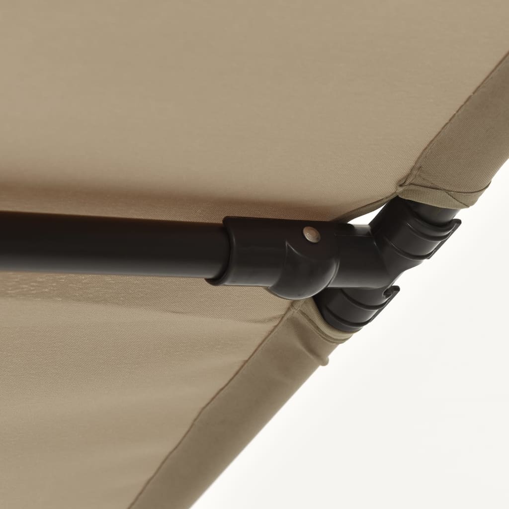 vidaXL Lauko skėtis su aliuminio stulpu, taupe spalvos, 180x110cm