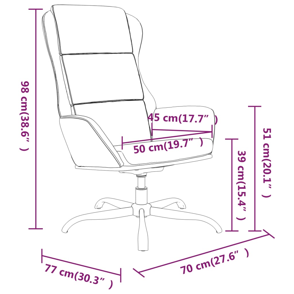 vidaXL Poilsio kėdė, kreminės spalvos, dirbtinė versta oda