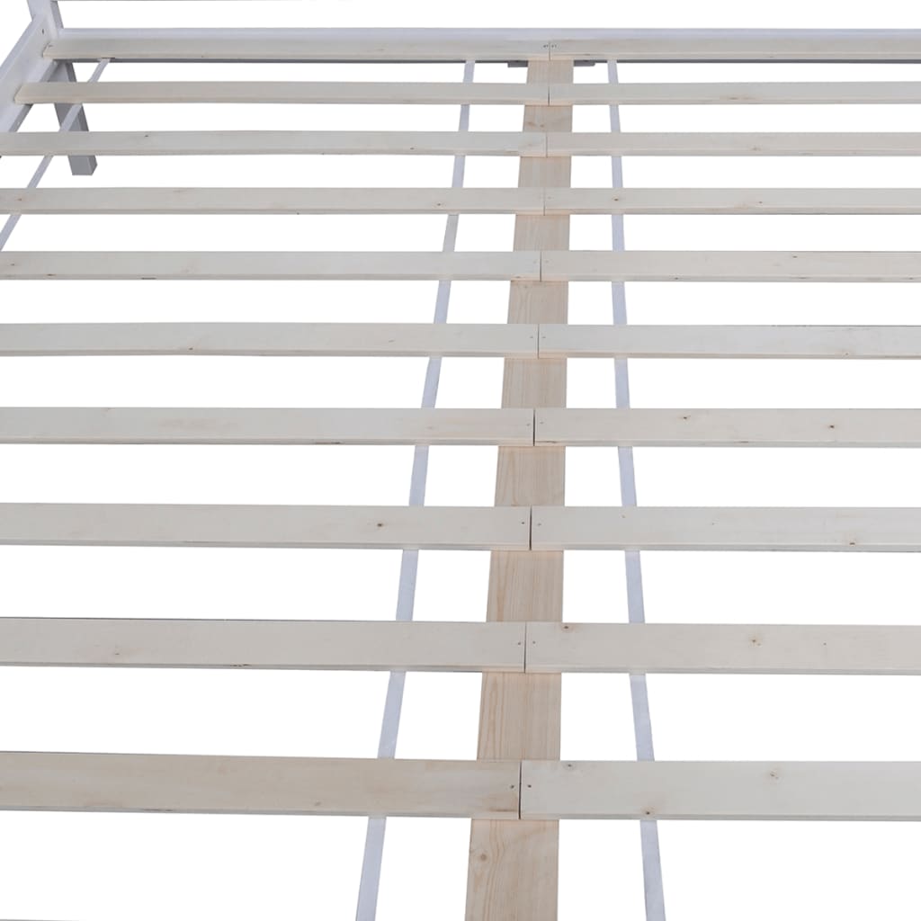 vidaXL Lovos rėmas, tvirta pušies mediena, 180x200 cm, baltas