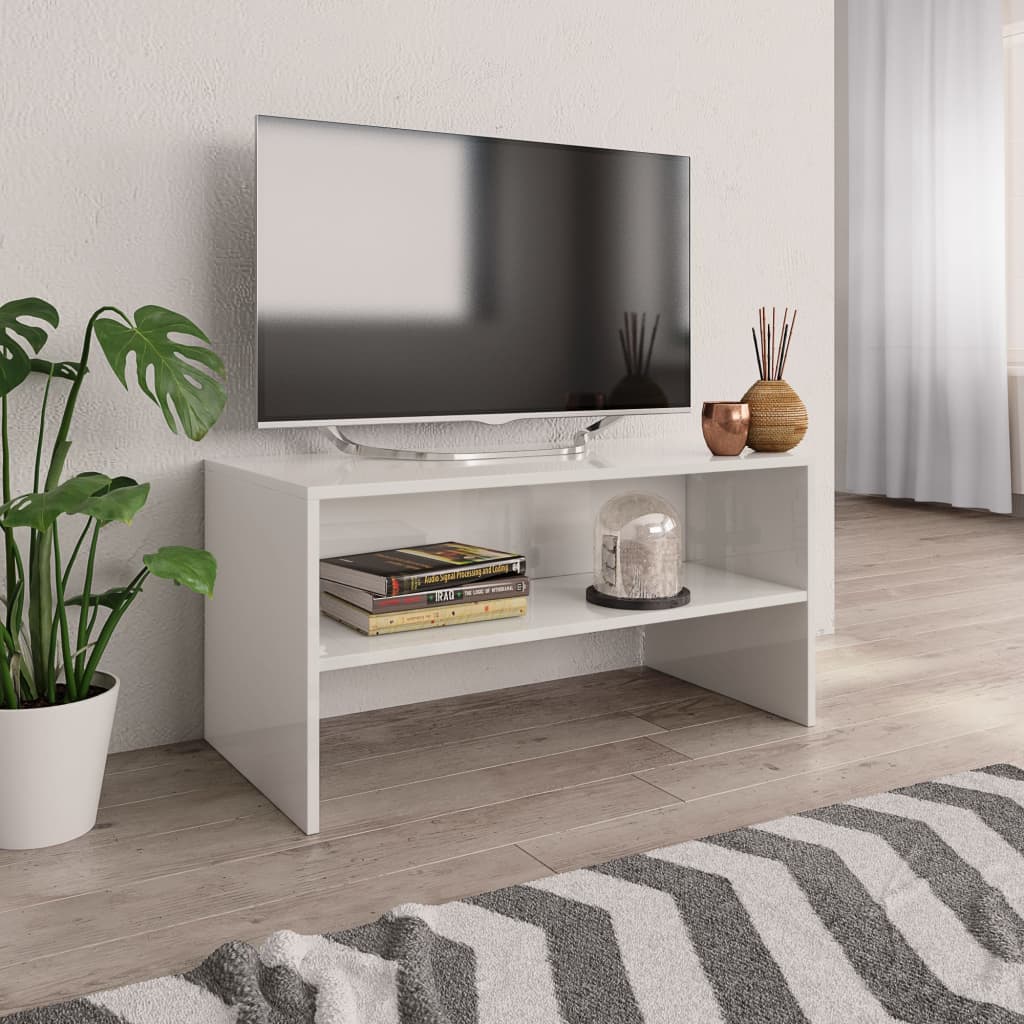 vidaXL Televizoriaus spintelė, balta, 80x40x40cm, apdirbta mediena