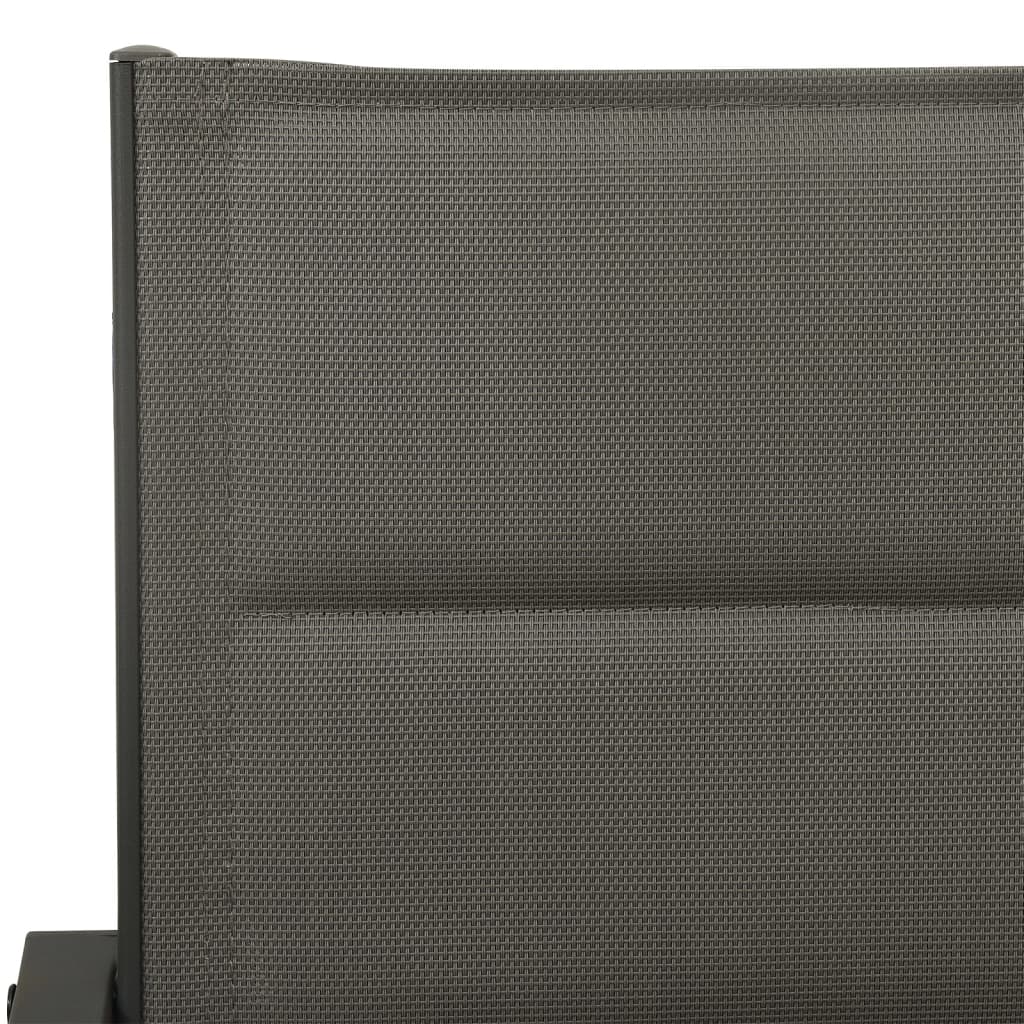 vidaXL Sodo kėdės, 4vnt., pilkos/antracito, plienas ir tekstilenas