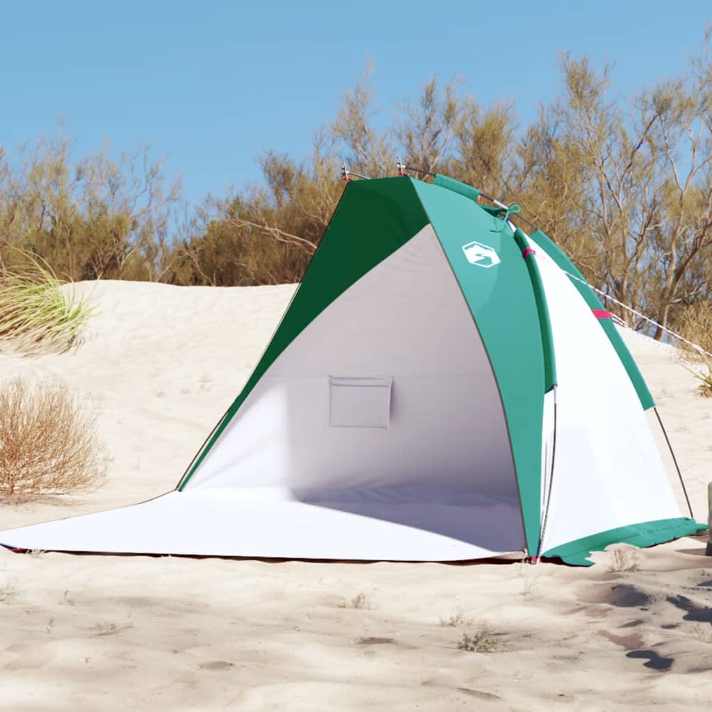 vidaXL Paplūdimio palapinė, žalia, 268x223x125cm, 185T Taffeta
