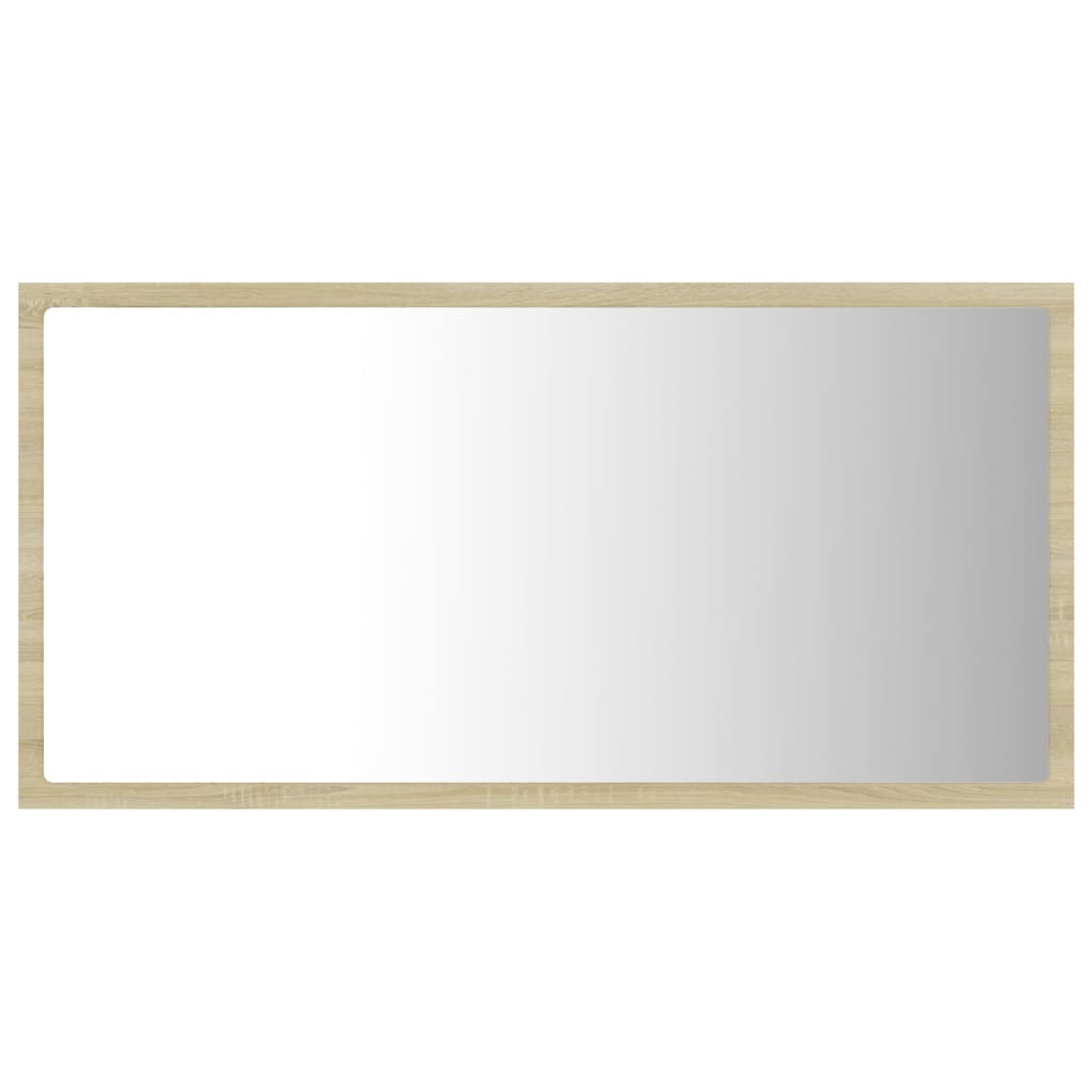 vidaXL Vonios kambario LED veidrodis, ąžuolo, 80x8,5x37cm, akrilas