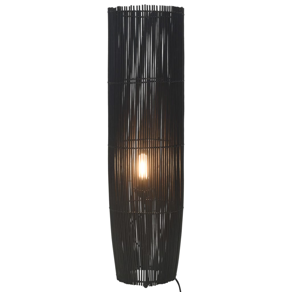 vidaXL Pastatomas šviestuvas, juodos spalvos, gluosnis, 52cm, E27