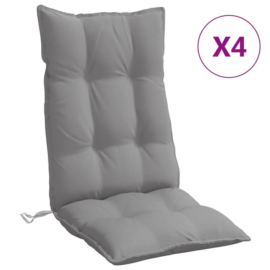 vidaXL Kėdės pagalvėlės, 4vnt., pilkos spalvos, oksfordo audinys
