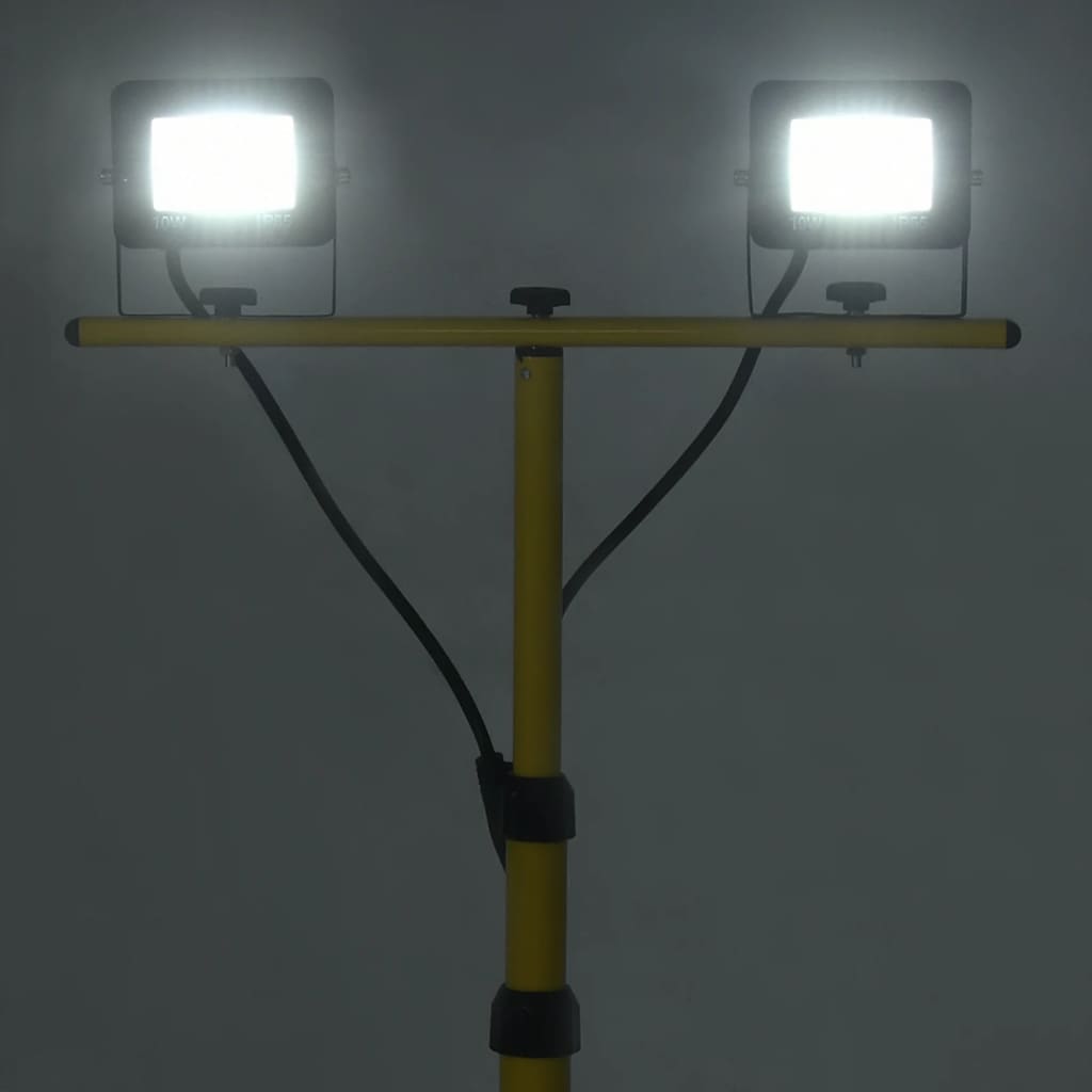 vidaXL LED prožektorius su trikoju, šaltos baltos spalvos, 2x10W