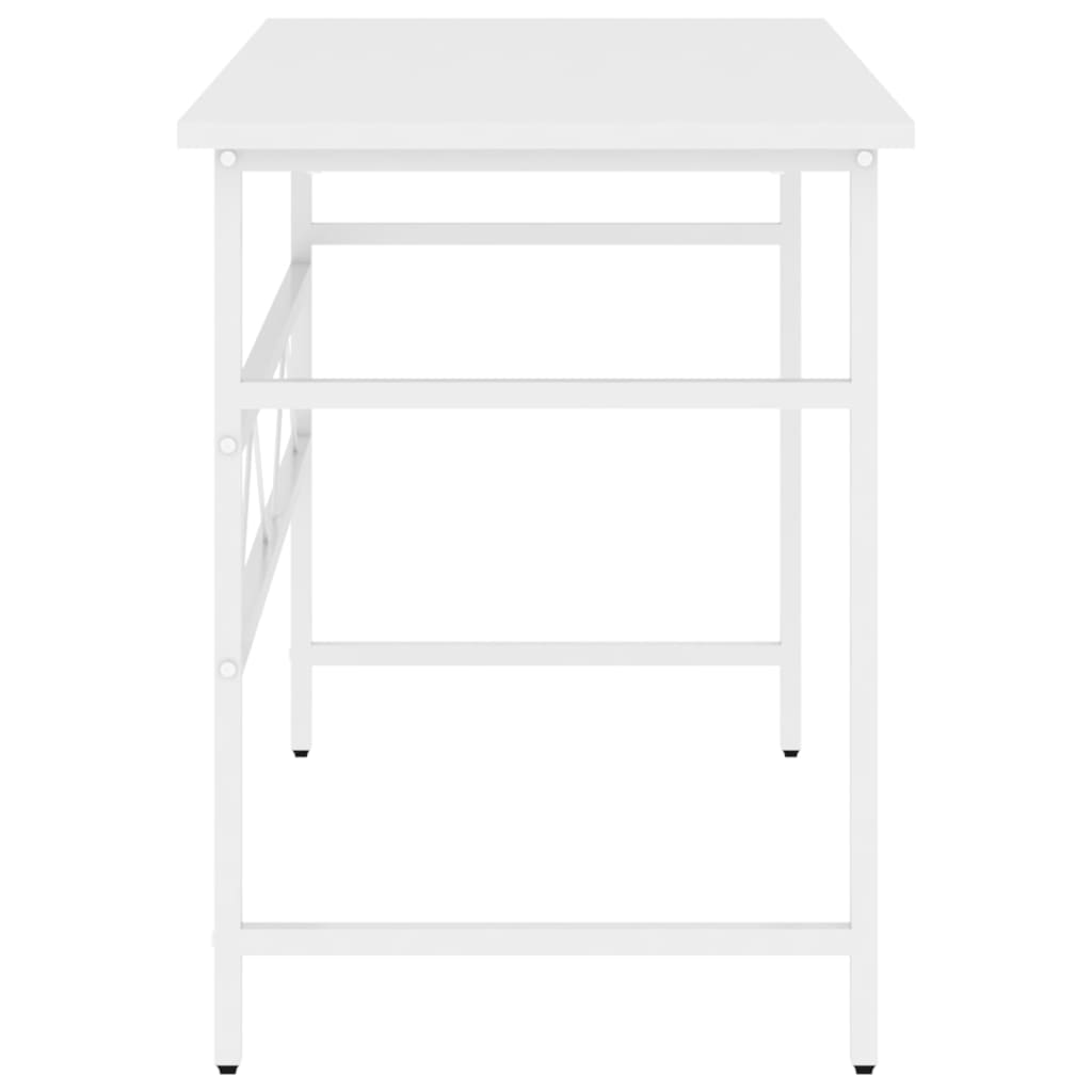 vidaXL Kompiuterio stalas, baltos spalvos, 105x55x72cm, MDF ir metalas