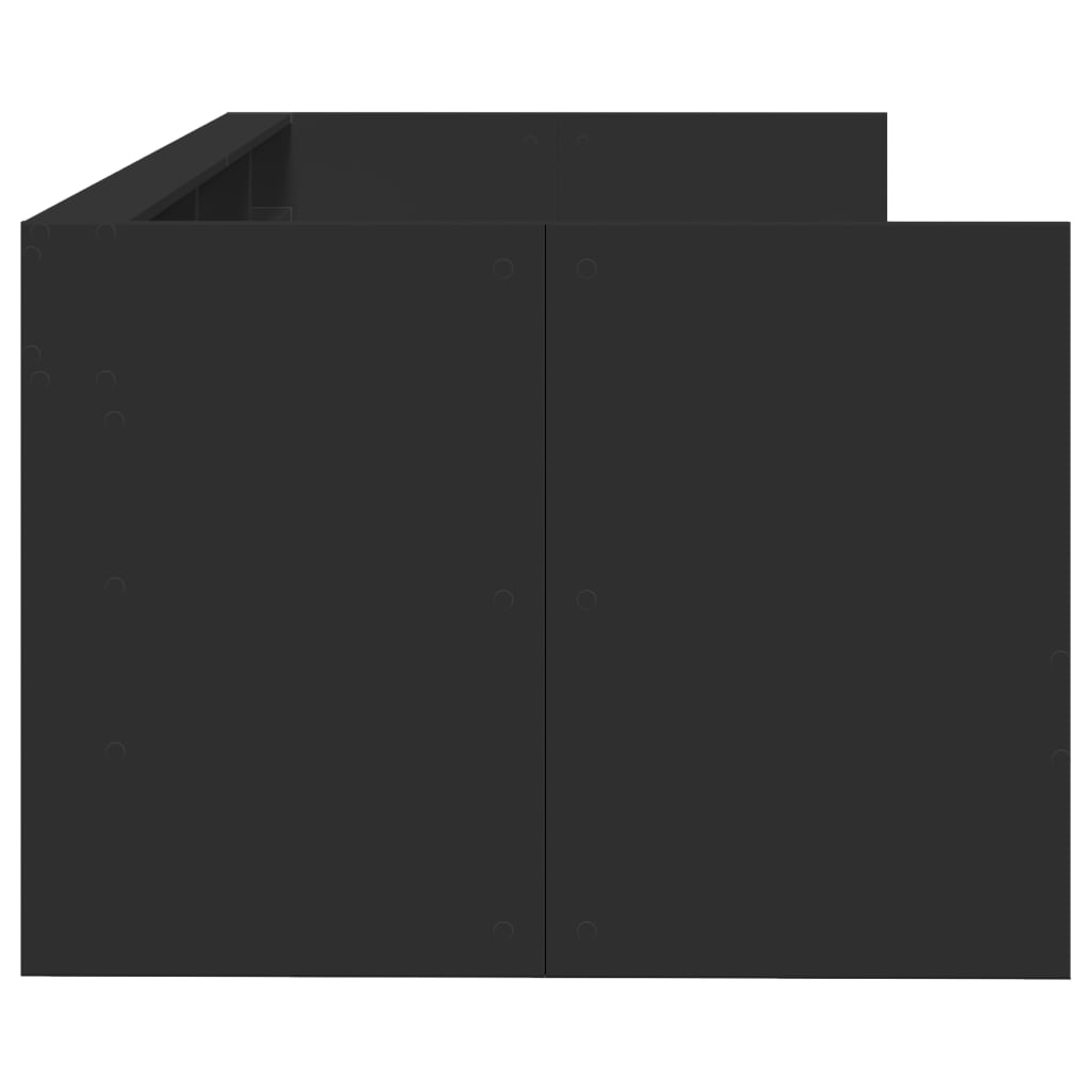 vidaXL Lova su stalčiais, juodos spalvos, 75x190cm, apdirbta mediena