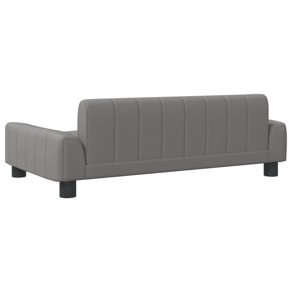 vidaXL Vaikiška sofa, pilkos spalvos, 90x53x30cm, dirbtinė oda