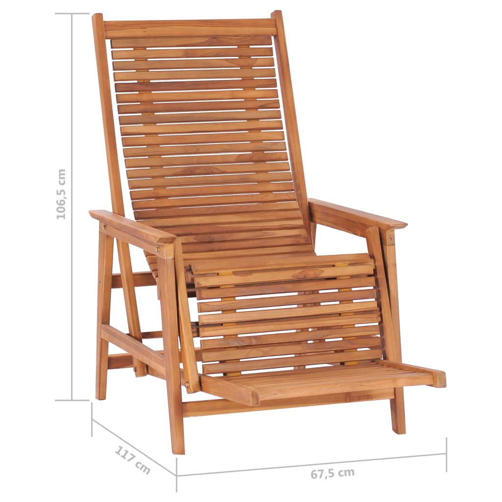 vidaXL Sodo poilsio kėdė su pakoja, tikmedžio medienos masyvas