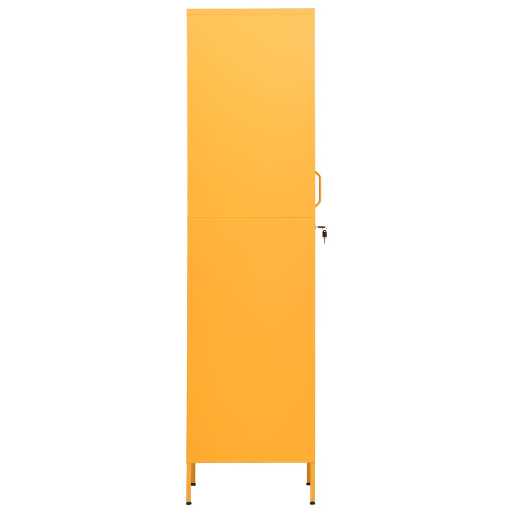 vidaXL Persirengimo spintelė, garstyčių geltona, 35x46x180cm, plienas
