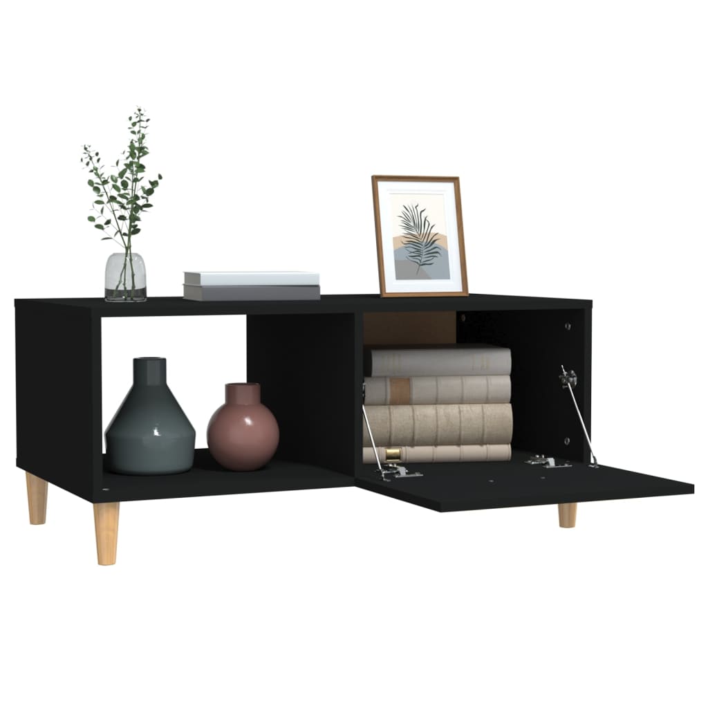vidaXL Kavos staliukas, juodos spalvos, 89,5x50x40cm, apdirbta mediena