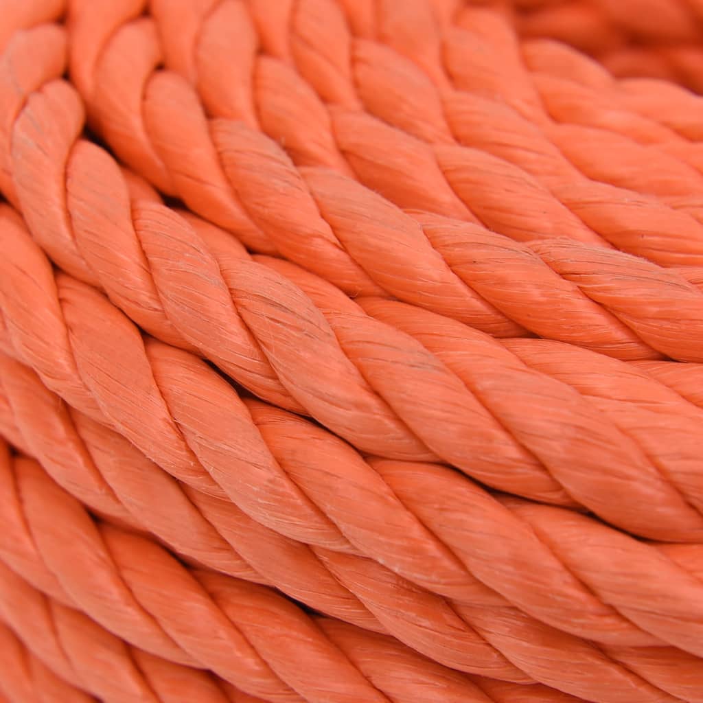 vidaXL Darbo virvė, oranžinės spalvos, 10mm, 25m, polipropilenas