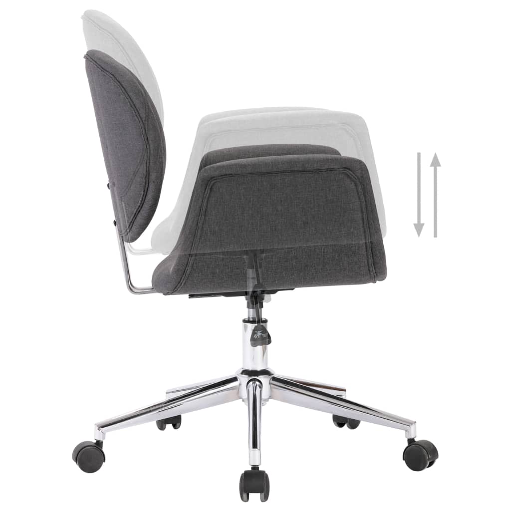 vidaXL Pasukama biuro kėdė, pilkos spalvos, audinys (287394)