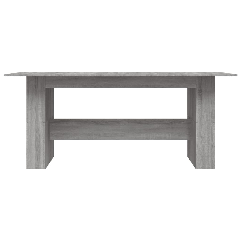 vidaXL Valgomojo stalas, pilkas ąžuolo, 180x90x76cm, apdirbta mediena