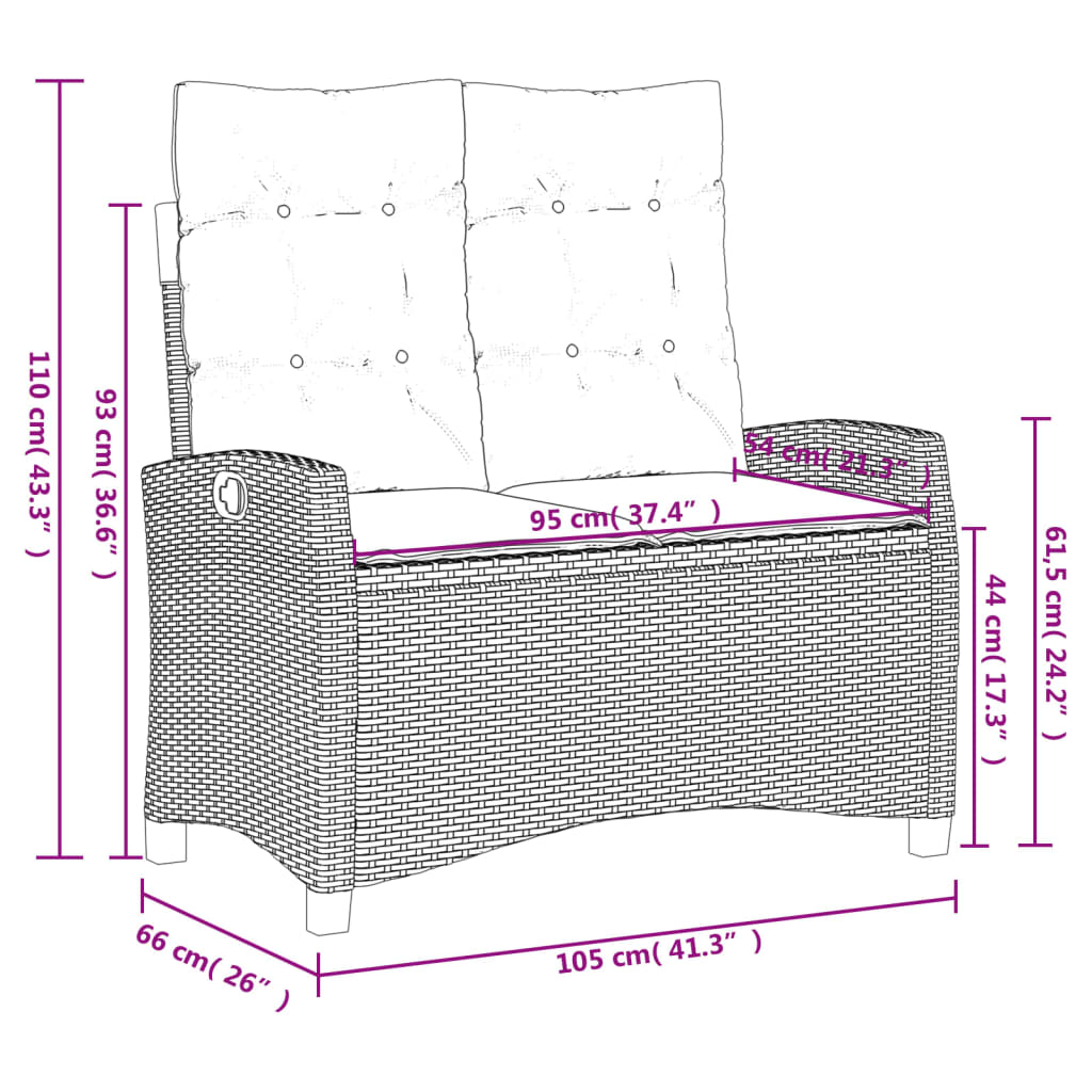 vidaXL Sodo komplektas su pagalvėlėmis, 2 dalių, pilkas, poliratanas