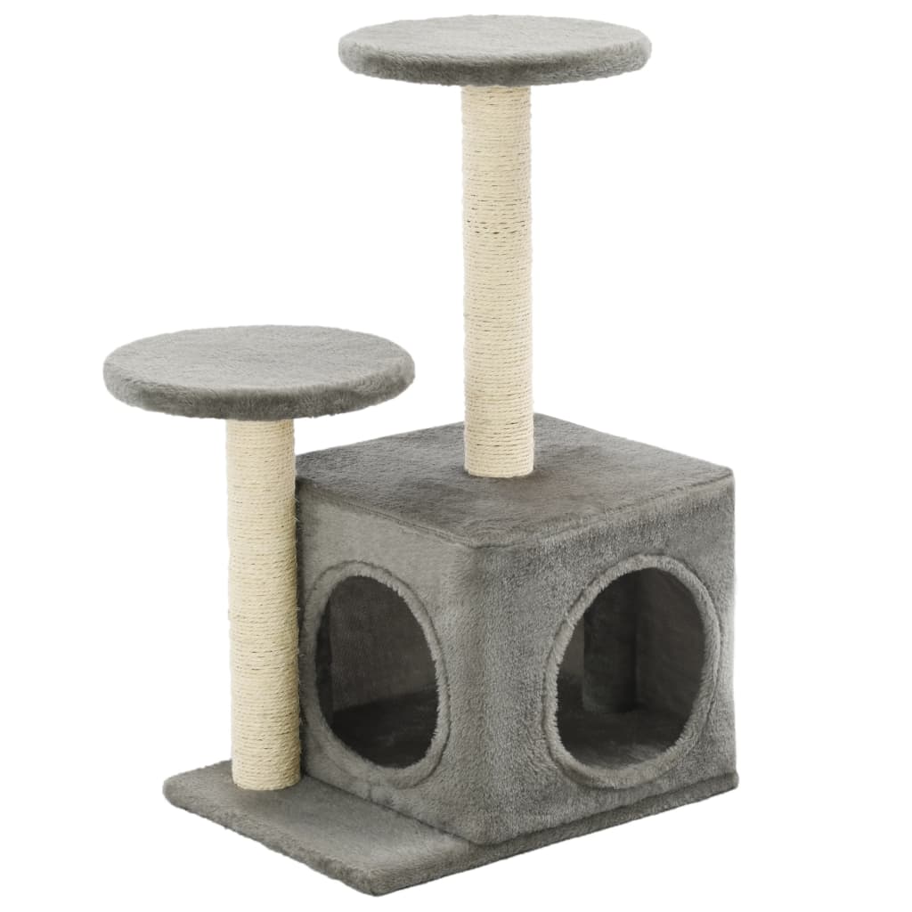 vidaXL Draskyklė katėms su stovais iš sizalio, 60cm, pilka