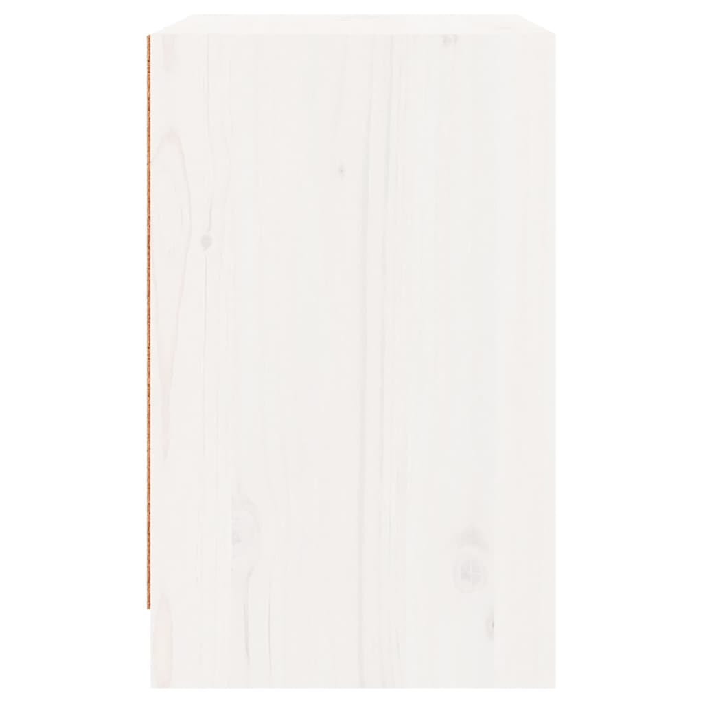vidaXL Naktinė spintelė, balta, 40x31x50cm, pušies medienos masyvas