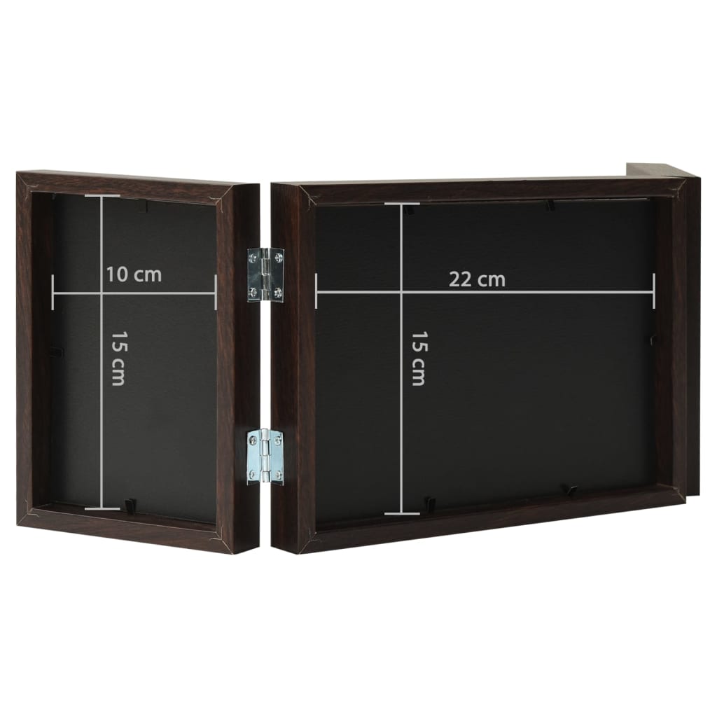 vidaXL Trigubas rėmelis-koliažas, tamsiai rudas, 22x15cm+2x(10x15cm)