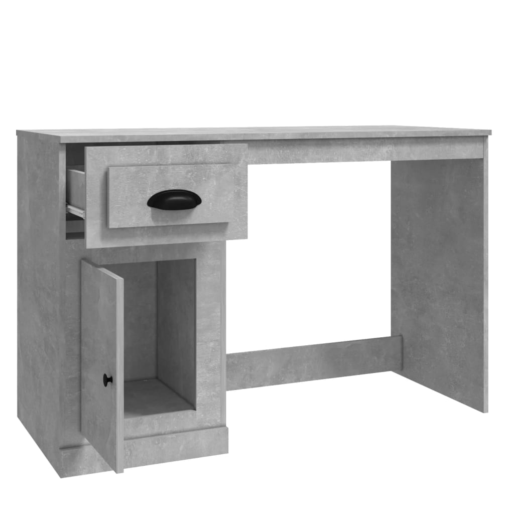 vidaXL Rašomasis stalas, betono pilkas, 115x50x75cm, mediena
