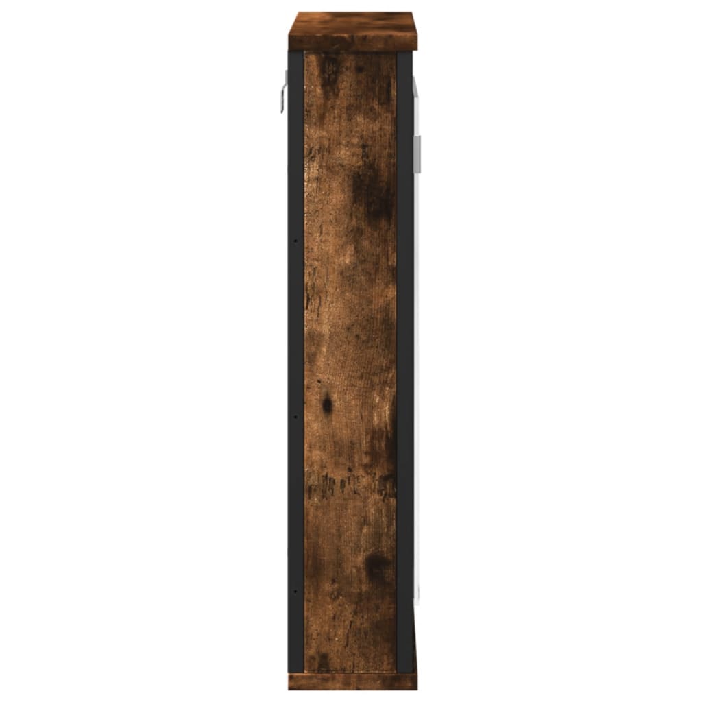 vidaXL Veidrodinė vonios spintelė, dūminio ąžuolo, 42x12x60cm, mediena