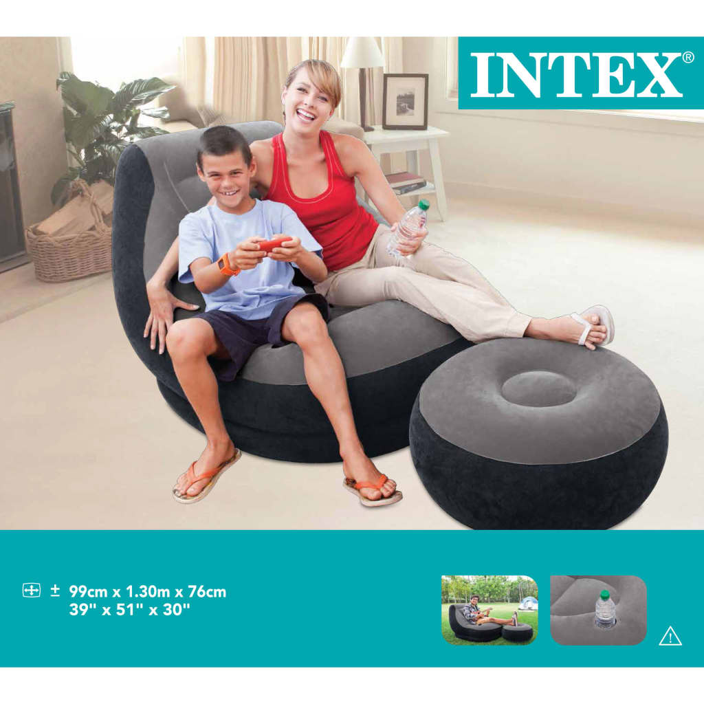 Intex Pripučiama kėdė su pufu Ultra Lounge Relax, 68564NP
