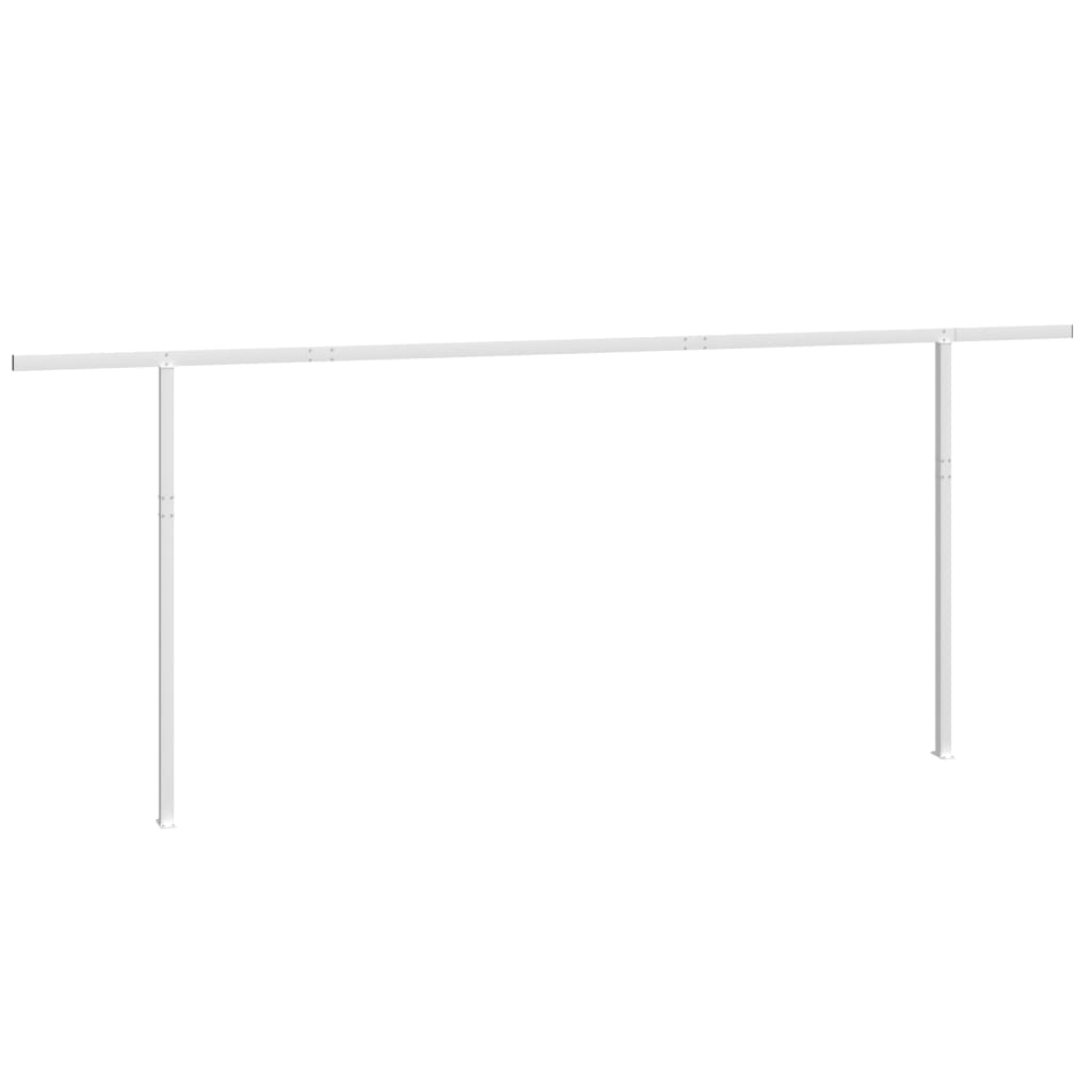 vidaXL Markizės stulpų rinkinys, baltos spalvos, 600x245cm, geležis