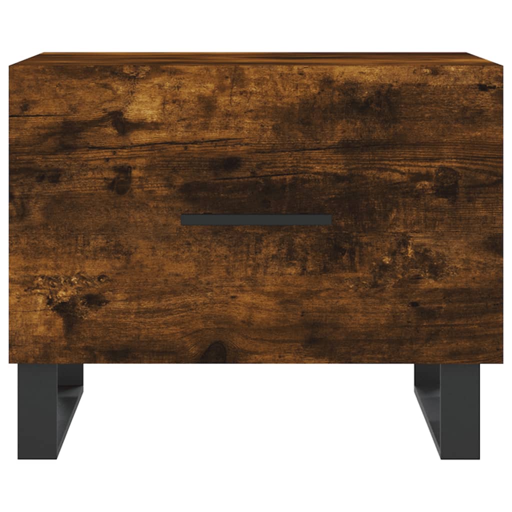 vidaXL Kavos staliukas, dūminio ąžuolo, 50x50x40cm, apdirbta mediena