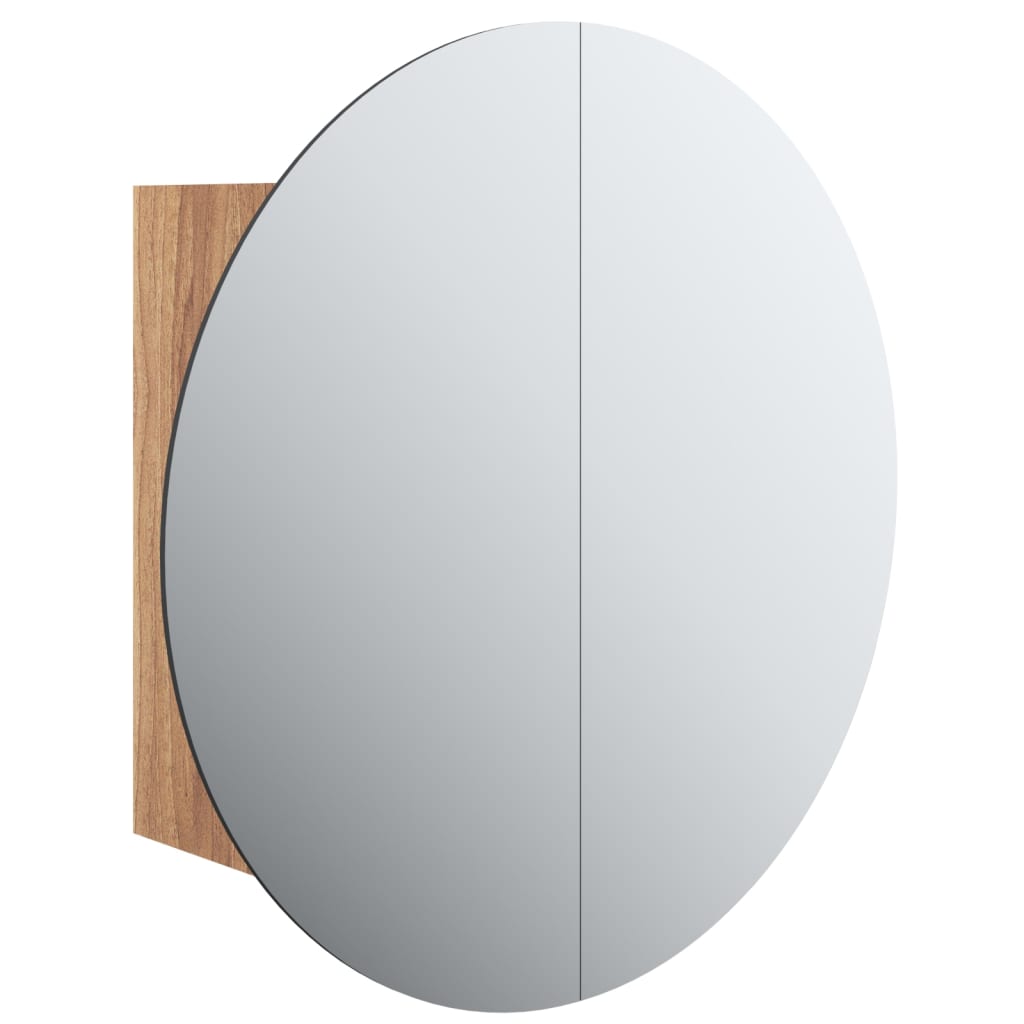 vidaXL Vonios spintelė su veidrodžiu ir LED, ąžuolo, 40x40x17,5cm