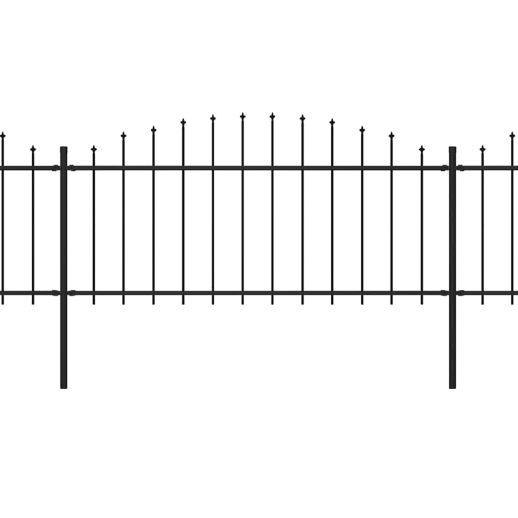 vidaXL Sodo tvora su iečių viršug., juoda, (0,5-0,75)x15,3m, plienas