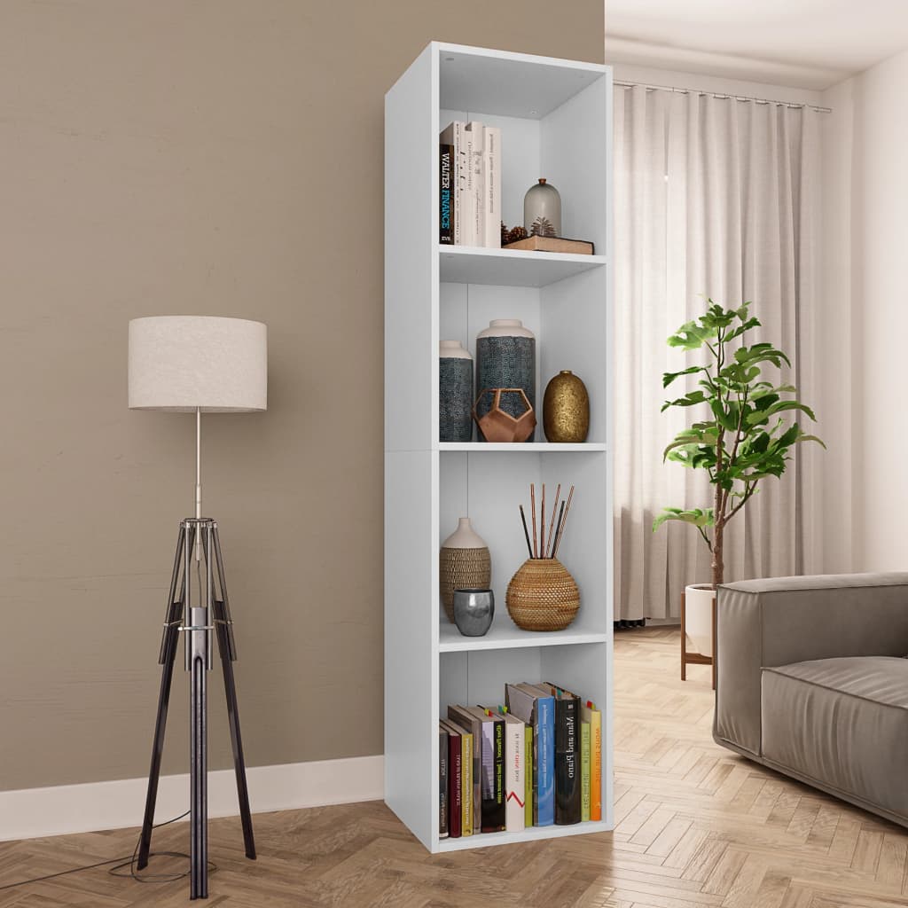 vidaXL Spintelė knygoms/TV, balta, 36x30x143cm, apdirbta mediena