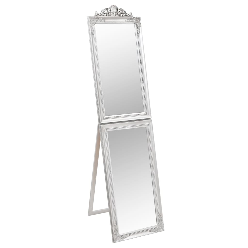 vidaXL Laisvai pastatomas veidrodis, sidabrinės spalvos, 50x200cm