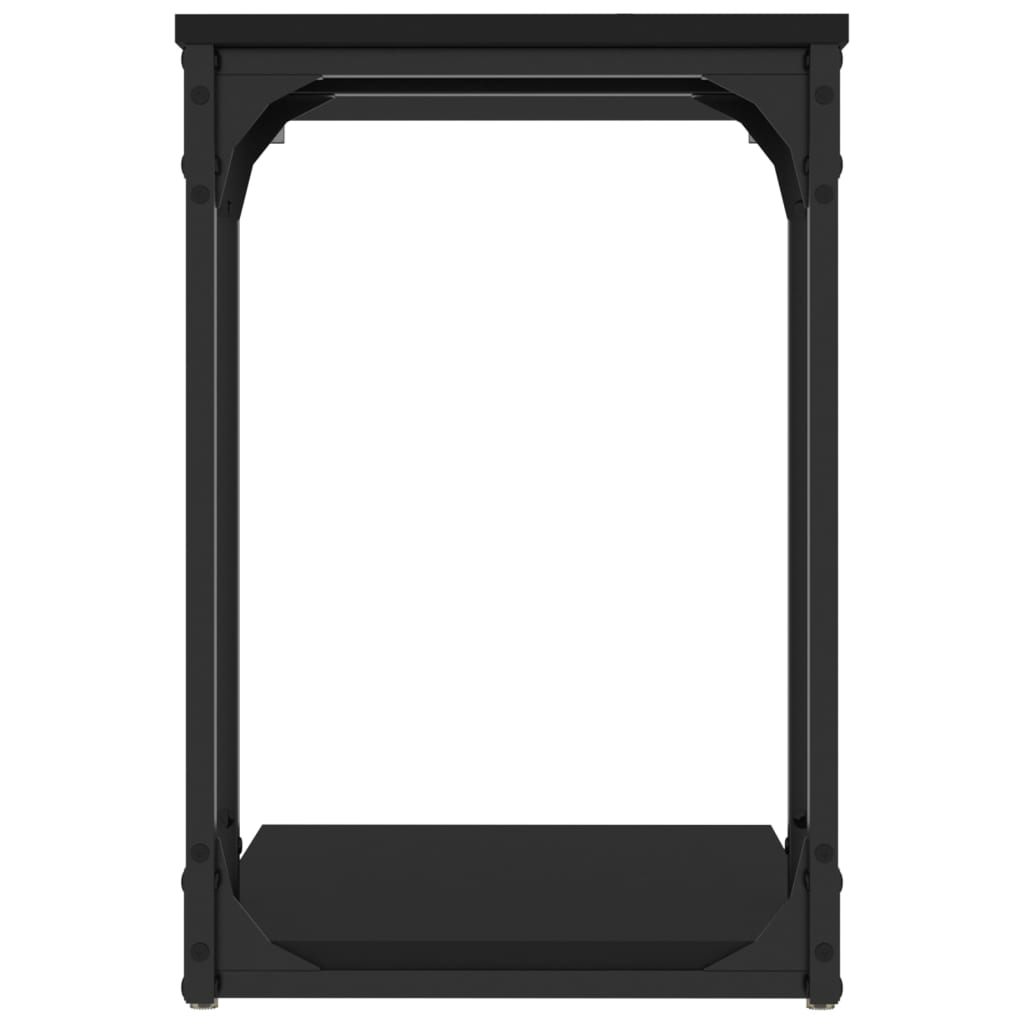 vidaXL Šoninis staliukas, juodas, 50x35x52cm, apdirbta mediena